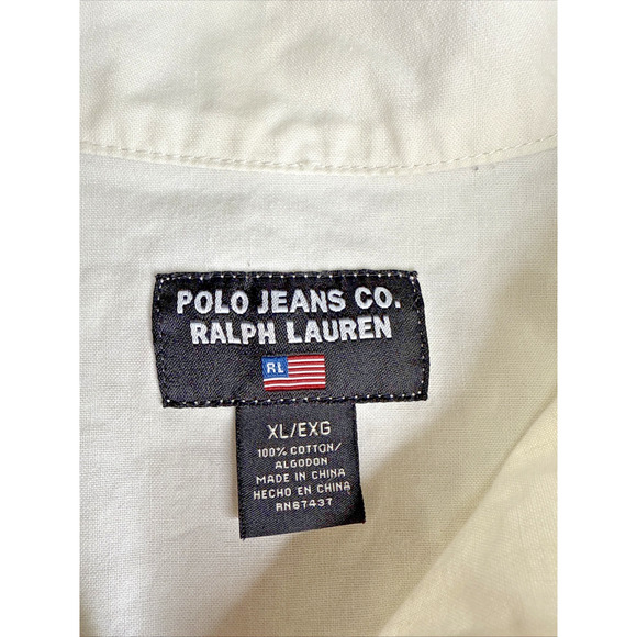 Polo Ralph Lauren Men's XL White Full Zip Bomber Jacket Preppy Vintage Y2K - Picture 3 of 6